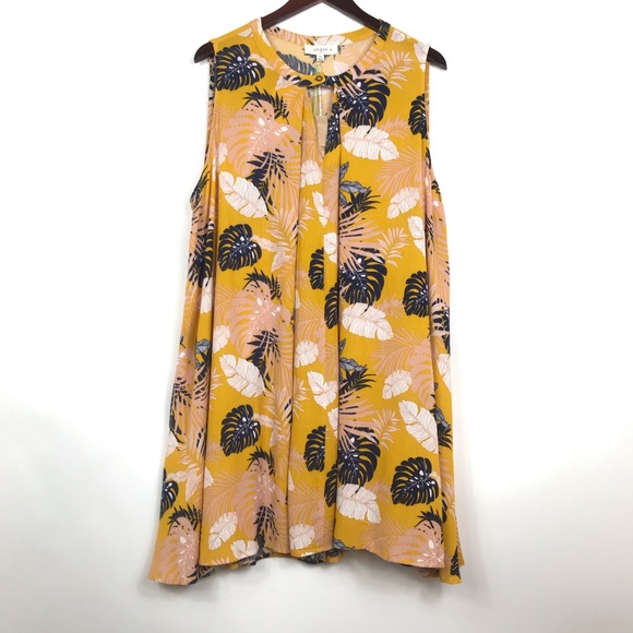 Tropical floral Print Sleeveless Dress Plus Size - Picture 2 of 8